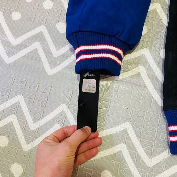 Vintage retro New York Ny giants suede leather varsity letterman bomber jacket - Picture 8 of 9